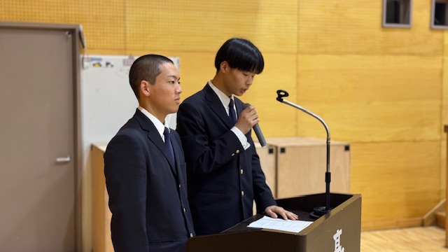 ４月 定例朝礼・前期生徒会選挙